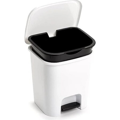 Plastic Forte SMART Koš na odpad 7,5 l BÍLÝ s vložkou a pedálem