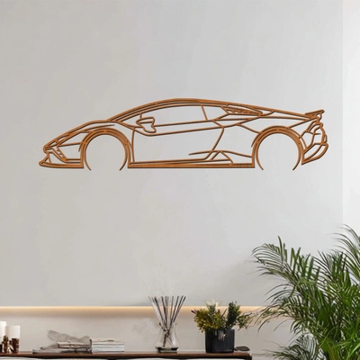dřevo života Dřevěný obraz Lamborghini Huracan Rozměry (cm): 95x24, Zvolte barvu dekoru: Třešeň
