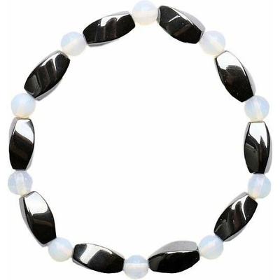 Nefertitis Hematit náramek Twist s korálky opalitu NF4906