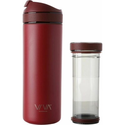 Viva Scandinavia Cestovný hrnček RECHARGE ANYTIME s čajový infuzér malina 460 ml