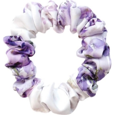 MURU Úzka Saténová Scrunchie gumička - Flower