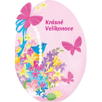 Pohlednice Květy a motýli ve vajíčku