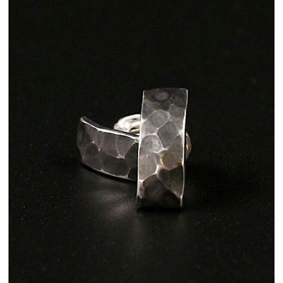 Moon Natura tmavé kované nerezové náušnice CR5357