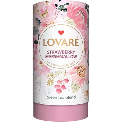 Lovaré STRAWBERRY MARSHMALLOW sypaný zelený čaj s příchutí 80 g