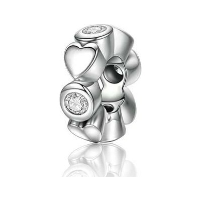 P&J Jewellery Stříbrný oddělovač Srdíčka SB23