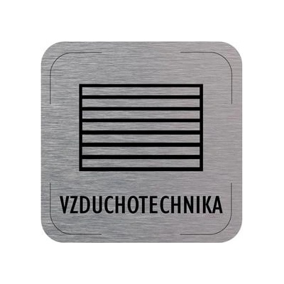 Cedulka na dveře - Vzduchotechnika - piktogram, hliníková tabulka, 80 x 80 mm