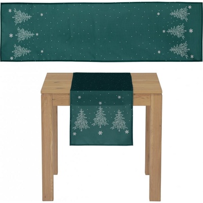 Autronic Běhoun s vánočním motivem Stromek na zeleném podkladu 40x150cm UBR048