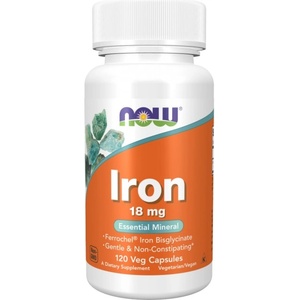 NOW Iron 18 mg Ferrochel [120 капсули]