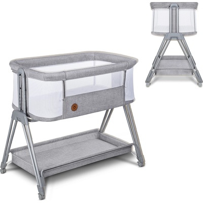 LIONELO Postieľka Luna 2v1 Grey Concrete
