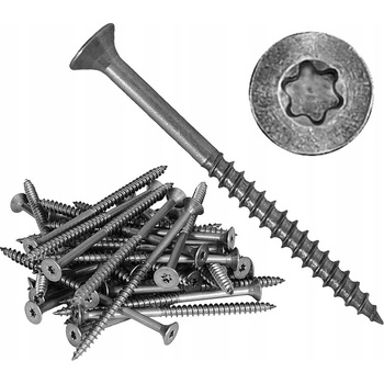 Vrut zápustný TORX 5x50 nerez A2, časť.závit