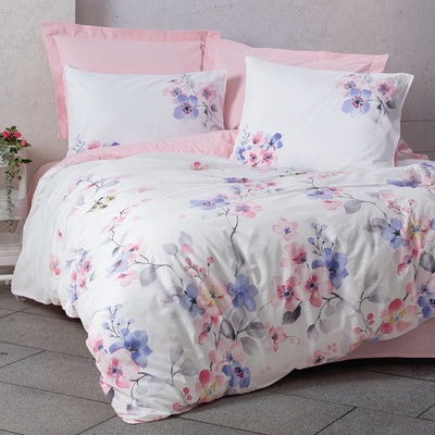 TopMebel Комплект калъфки за завивки Jayda 3 бр Единични 160x220 розов бял цвят