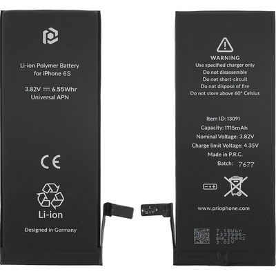 Prio Батерия за Apple iPhone 6S, 1715 mAh, включена монтажна лента (13091)