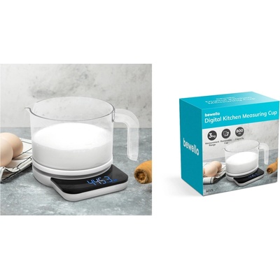 BEWELLO Digitálna kuchynská odmerka - 2 x AAA - 800 ml