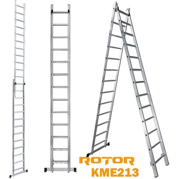 ROTOR Стълба алуминиева, сгъваема, 2x13 стъпала, 6.48 м, ROTOR KME213 (KME213)