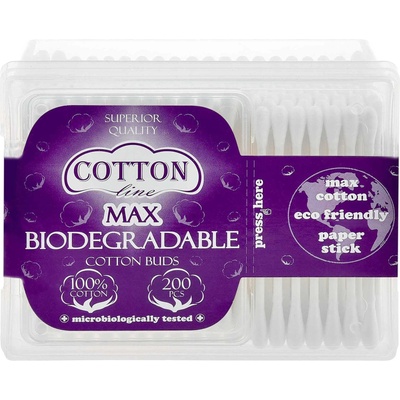 Cotton Line Биоразградими хартиени клечки за уши Cotton Line MAX (461533)
