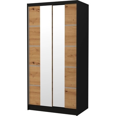 Sconto KSAVERA 200 x 100 cm čierna/dub artisan