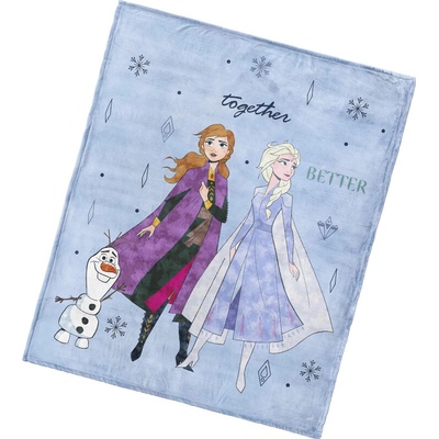 Carbotex Detská deka Ľadové Kráľovstvo Anna Elsa a Olaf