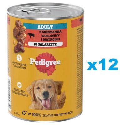 Pedigree Adult s hovädzím v želé 12 x 400 g