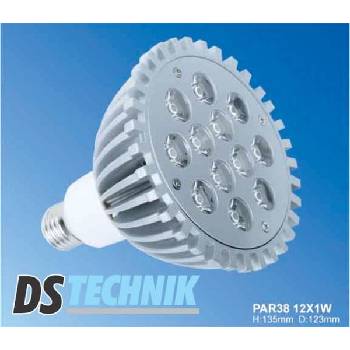 DS Technik LED PAR 12W E27 parabolická 230V LED žárovka 12W se závitem E27, 700lm bílá teplá