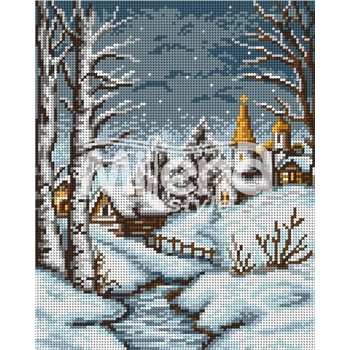 Image 1 of Milena Style Зимна вечер - гоблен с щампа без конци