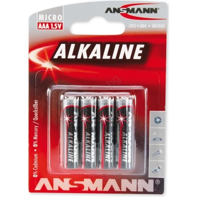 ANSMANN 09630 LR03 AAA RED - 4ks Алкална батерия 1, 5V (AN036)