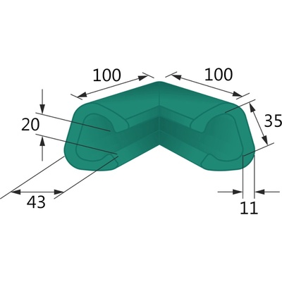 20 ks - Penový polyetylén Profil U FIX 35-C (ROH 100x100)
