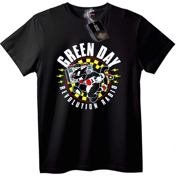 NOONEBRAND Тениска Green Day революционно радио - 2XL, White