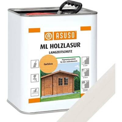 Lazura rozpouštědlová olejová pigmentová ASUSO ML Holzlasur bílá 3 l