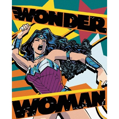 Zuty Wonder woman křičí plakát 40 x 50 cm vypnuté plátno na rám 8596530191698