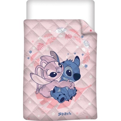 Aymax Prošívaný přehoz přikrývka LILO A STITCH 140x200cm růžový
