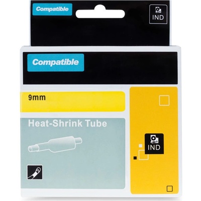 PRINTLINE kompatibilná páska s DYMO 18054, 9mm, 1,5m, čierna tlač/žltý p., RHINO, bužírka 100% novy kompatibil