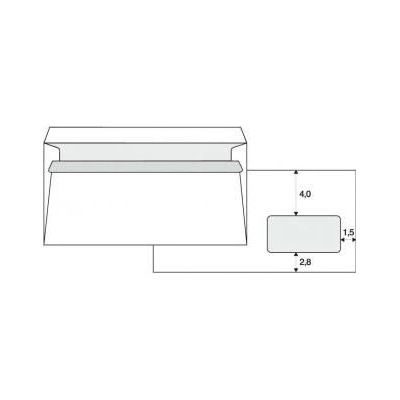 Obálka samolepicí 110 x 220mm bílá poštovní s DL okénkem 1000ks (HBPX112173X3)