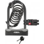 M-Wave U-образен катинар M-wave Bügelschloss mit Spiralgabel B & S Bike lock - Black - размер 8 x 1800 mm Spiralkabel (870-2975-0111)