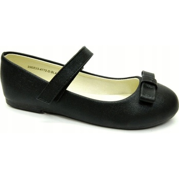 Miss E 4772 baleríny detské balerínky s opaskom čierne