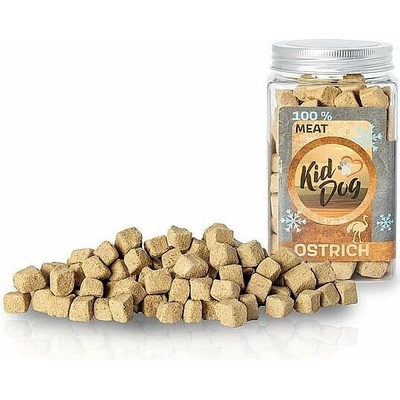 KIDDOG Super Premium 100% freeze dried OSTRICH CUBES cisté pštrosie mäso sušené mrazom 100 g