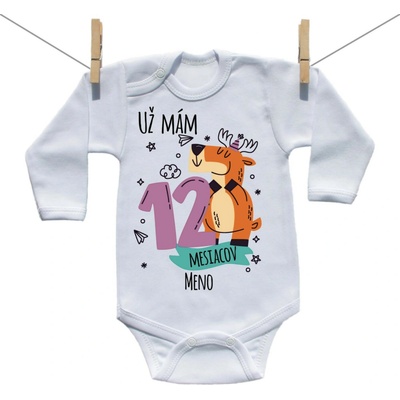 Boodyy Body s dlhým rukávom Už mám 12 mesiacov so zvieratkom