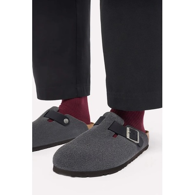 Birkenstock чехли сабо мъжки от велур Boston Mixed Leather (1032471)