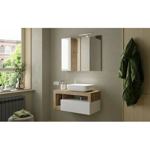 LC Mobili Комплект долен шкаф и стенен умивалник бял/кафяв LC Mobili Italia Хамбург 92x47x49 см (439030K-S92)