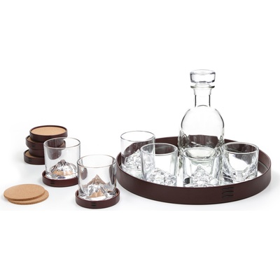 Liiton Декантер за уиски Luxury Peaks с чаши, чинийки и поднос 14 части (L10600)