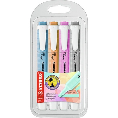 Zvýrazňovač STABILO swing cool Pastel 4 ks