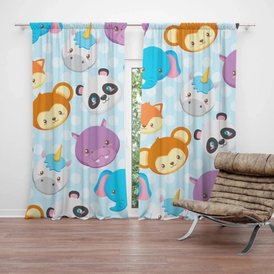 Sablio Závěs Zoo pro děti: 2ks 140x250cm