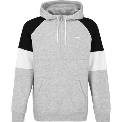 Slazenger Мъжки анцуг Slazenger Fleece Quarter Zip Tracksuit Mens - Grey Marl/Black