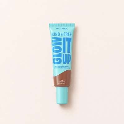 Rimmel London Kind & Free Glow It Up Moisturising Skin Tint hydratační make-up pro citlivou suchou a normální pleť 504 Deep Mocha 30 ml