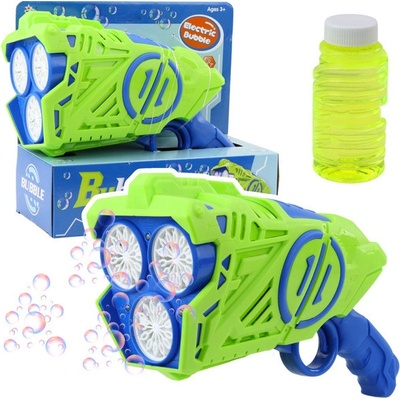 Mamido Pistole na mýdlové bubliny LED modrá zelená