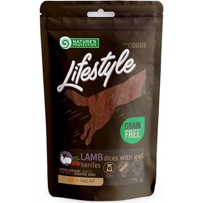 Pamlsok Natures P Lifestyle dog soft lamb dices with goji berries 12x75 g