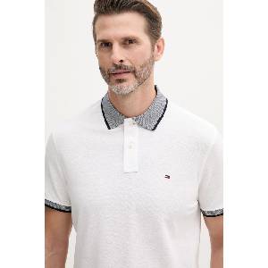 Tommy Hilfiger тениска с яка мъжка с добавен лен (MW0MW33140) - answear - 95,82 лв