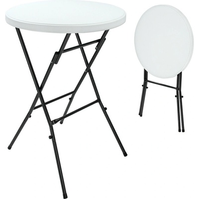 Casaria Párty stôl, biely JR39 umelá hmota 80 cm sklápateľný