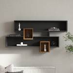 ASIR GROUP Етажерка KAREN 120x72, 2 см антрацит/кафяв (AS1538)