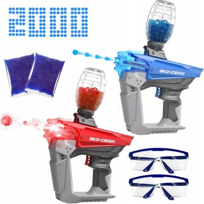 SKD Gel Blaster Sada 2x Pistole na gelové kuličky Automatická + 2000 kuliček