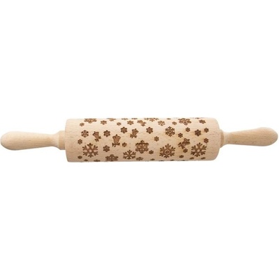 Orion Válec dřevěný se vzorem sněhových vloček a zvonků 20/38 cm